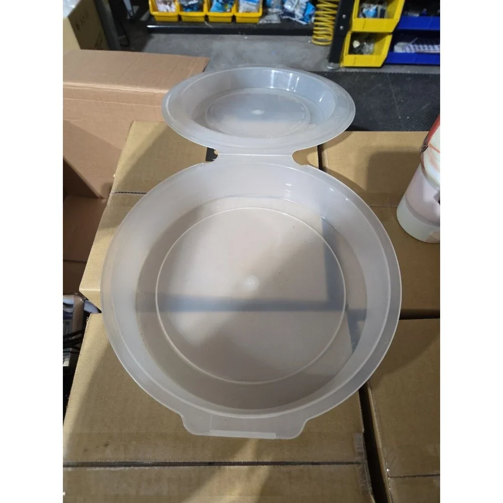 Vtg PIE KEEPER CARRIER Hinged Plastic Clam Shell~Holds 9